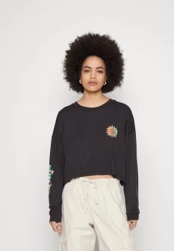 Billabong Beach Boyfriend Crop - T-Shirt À Manches Longues - Off Black