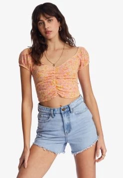 Billabong Pretty Sweet Crop - Blouse - Peach Punch